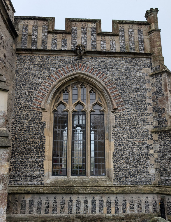 Great Bromley Church Window Tracery and Flint 15 November 2025 Copyright: William George