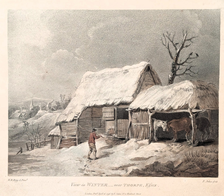 Thorpe in Winter Aquatint W R Bigg 1796 Copyright: F Jukes Aquatint