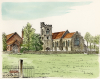 Havering atte Bower Church and Stocks Pen and Ink Sketch