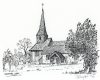Margaretting Church Print of Pen and Ink Image 