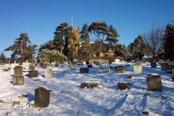 Fryerning Churchyard in the snow 2005 Copyright: Graham Smith