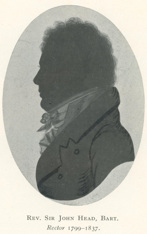Rayleigh Rev Sir John Head Rector 1799 to 1837 Copyright: A C Girdlestone Fryer 1908