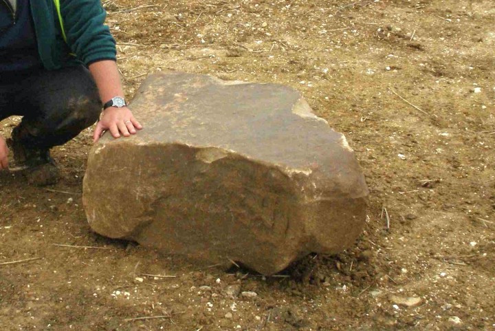 The Priors Green Sarsen Stone shortly after it was discovered. Copyright: Gerald Lucy