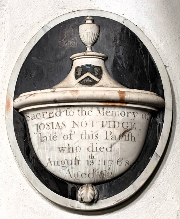 Bocking Church Josias Nottidge Monument 7 October 2025 Copyright: William George