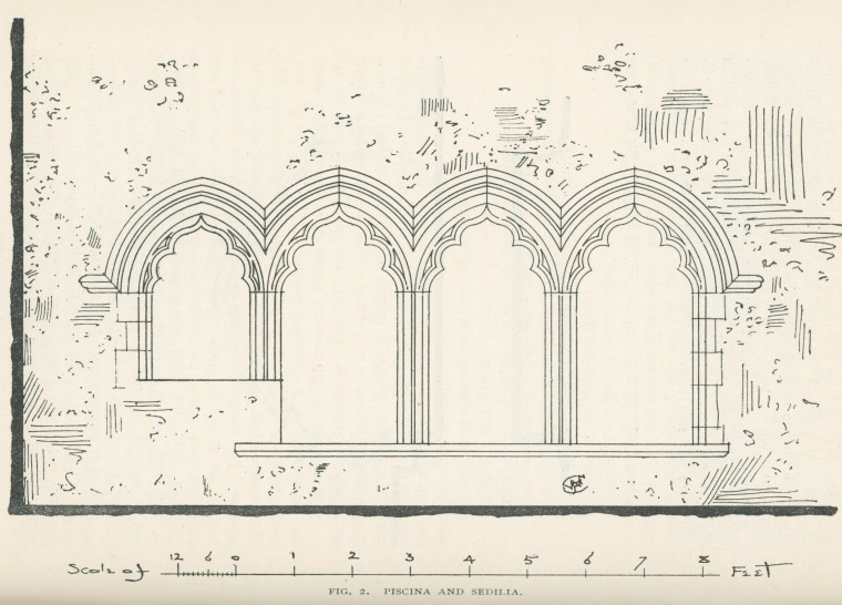 Purleigh Church Piscina and Sedilia Copyright: Essex Review 1893