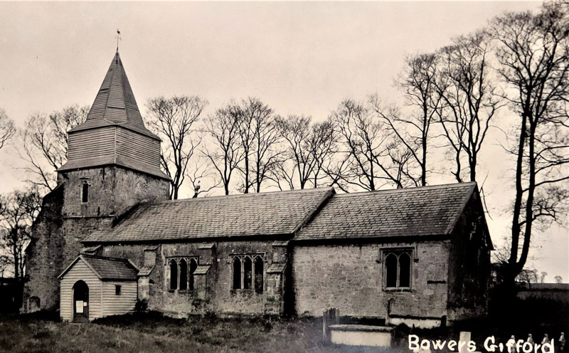 Bowers Gifford Church post card Copyright: William George