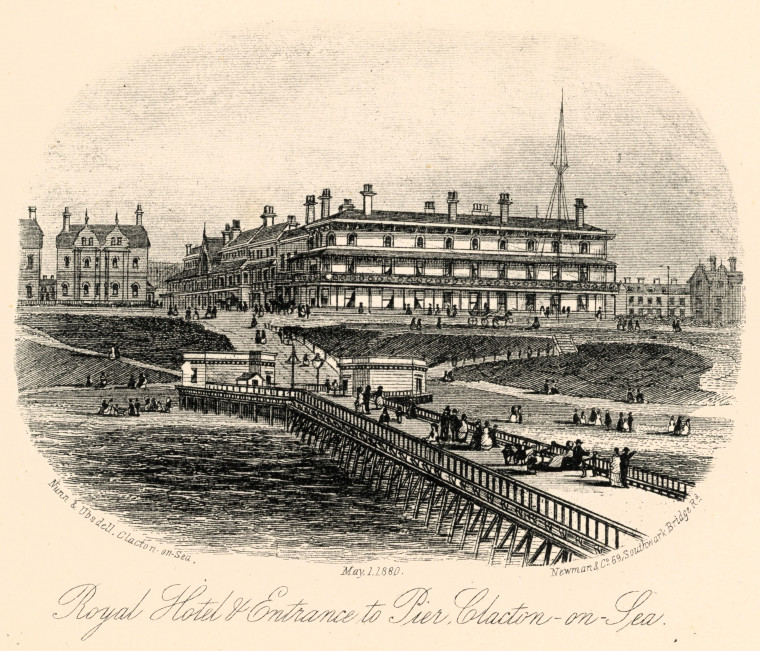 Clacton Royal Hotel and Pier 1880 Nunn and Ubsdell Copyright: Nunn and Ubsdell 1880