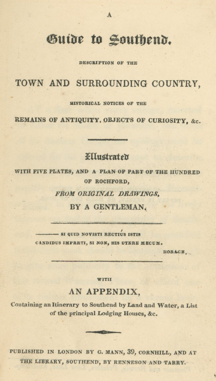 Southend Guide 1824 Title page Copyright: Southend Guide by a Gentleman 1824