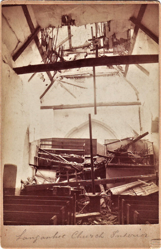 Langenhoe Church Interior photograph Essex Earthquake 1884 Copyright: William George