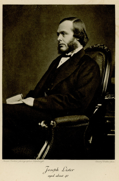 Joseph Lister 1827 to 1912  Aged About 40 Copyright: Lord Lister by R J Godlee 1918