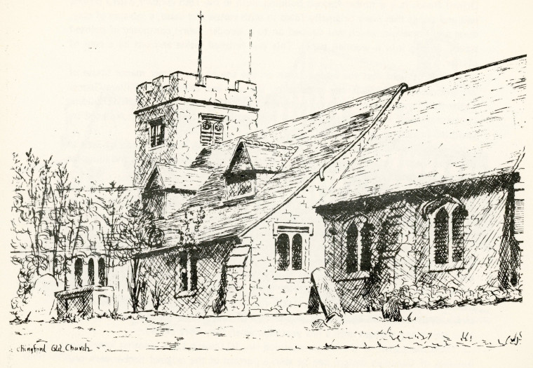 Chingford Old Church W J Sallnow 1978 Copyright: Walter Sallnow and Alfred Rogers Waltham Forest Treasures 1978