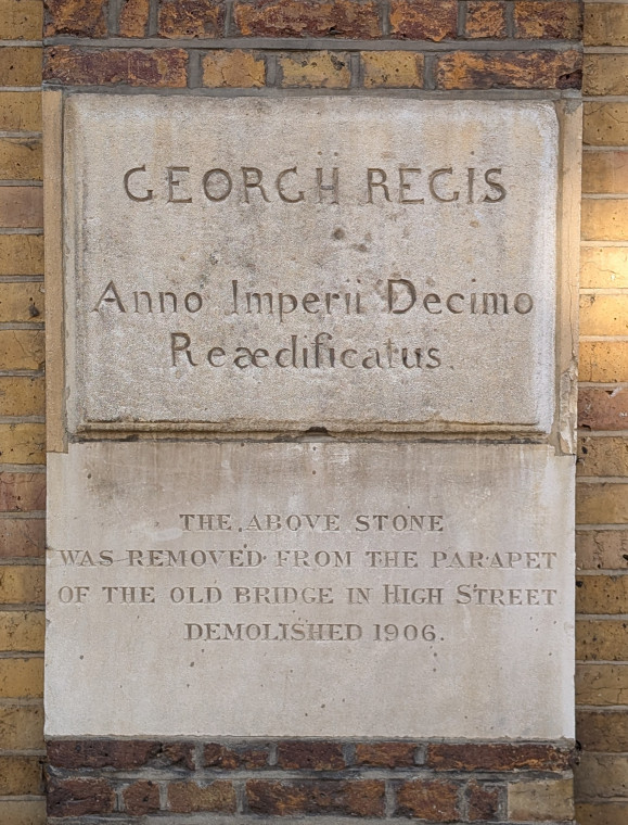 Romford George II Bridge Plaque  2 3 April 2025 Copyright: William George