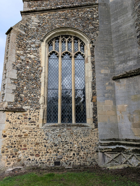 Bocking Church Window Tracery and flint rubble 7 October 2025 Copyright: William George