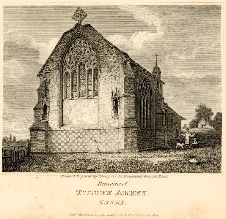 Tiltey Abbey Remains Excursions through Essex Volume II 1819 Copyright: William George