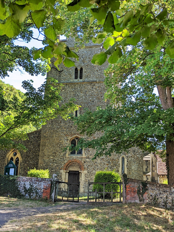 Wendens Ambo Church Tower from West 7 August 2022 Copyright: William George