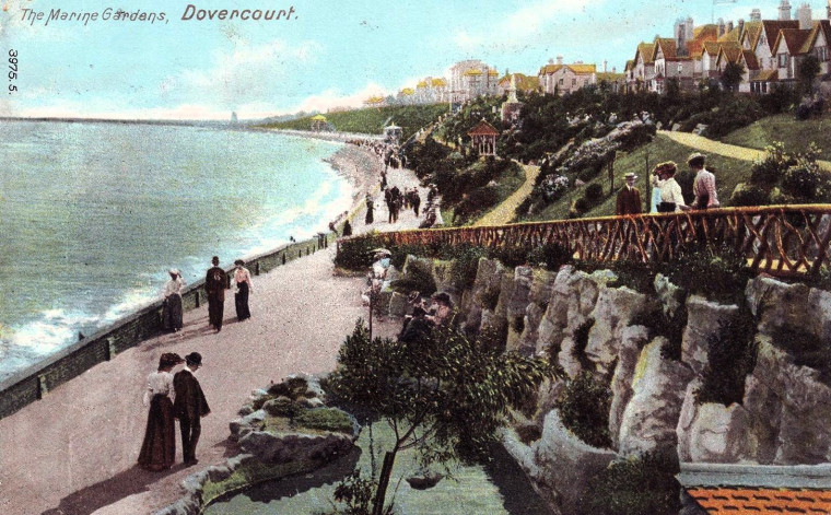 Dovercourt Marine Gardens walkways and artificial cement cliffs Copyright: William George