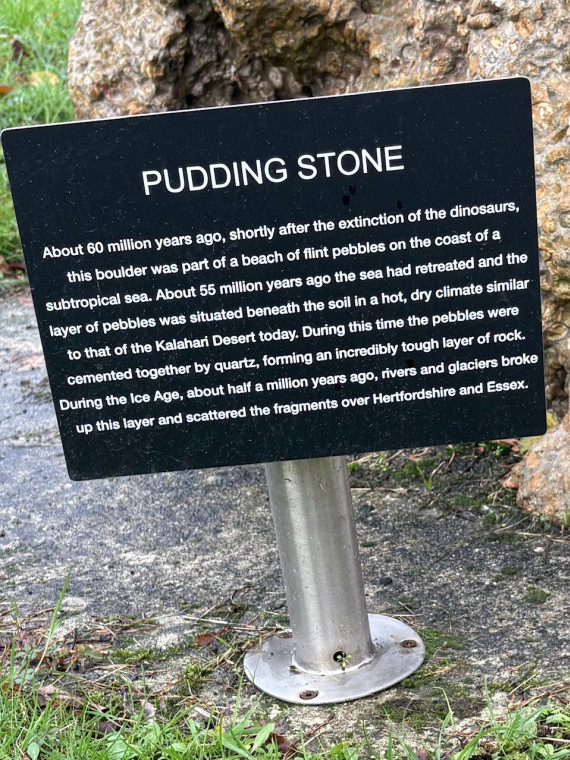 Harlow Puddingstone plaque Dec 2025 Copyright: Derek Potts