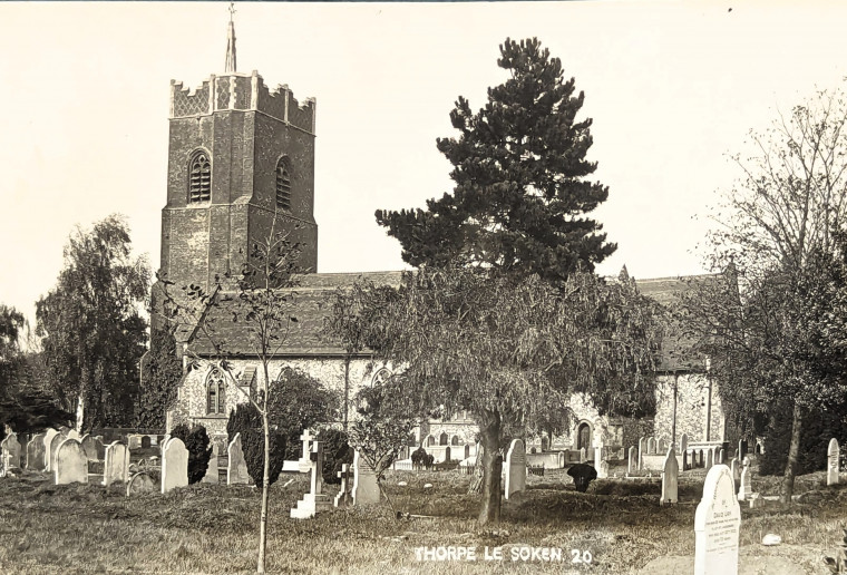 Thorpe le Soken Church Post Card Copyright: William George