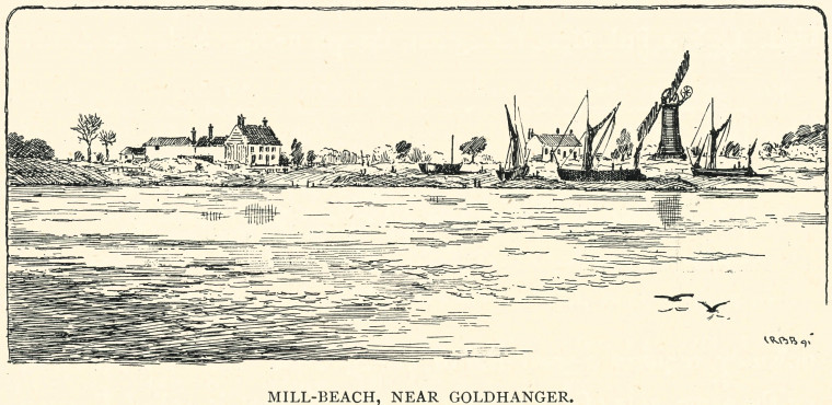 Mill Beach near Goldhanger  Barrett 1892 Copyright: C R B Barrett Essex Highways 1892
