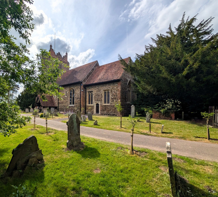 Fryerning Church South Face and Footpath 31st May 2025 Copyright: William George