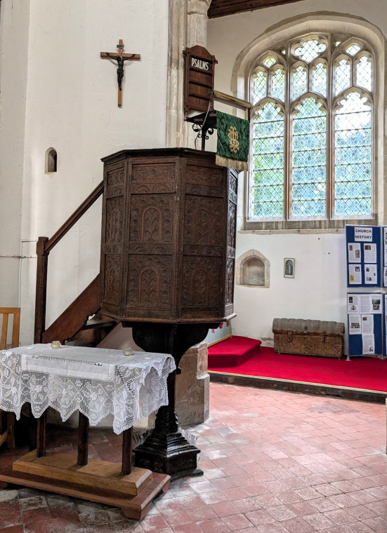 Clavering Church Pulpit and South Aisle 5 August 2025 Copyright: William George