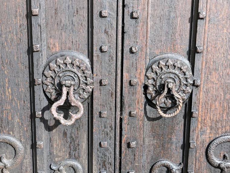 Bocking Church West Tower Door Ring Pulls 7 October 2025 Copyright: William George
