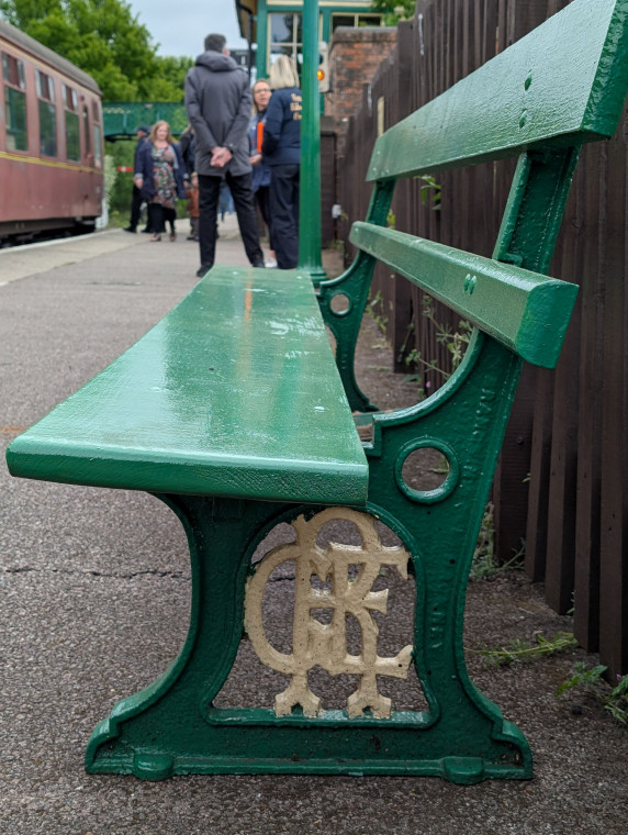 Ongar Station Great Eastern Railway Bench 5th May 2025 Copyright: William George