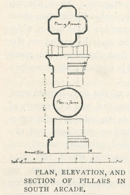 Great Baddow Church Pillar Essex Review 1894 Copyright: Essex Review 1894