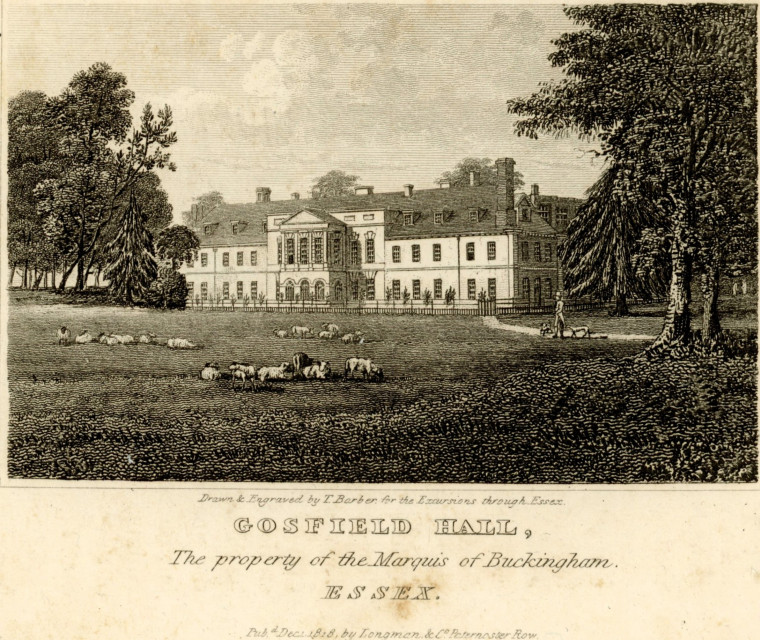 Gosfield Hall Excursions through Essex 1819 Print Copyright: William George