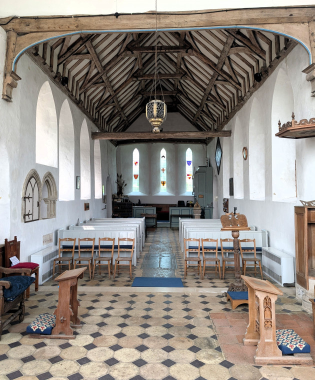 Tilty Church Looking west from Chancel 17 June 2025 Copyright: William George