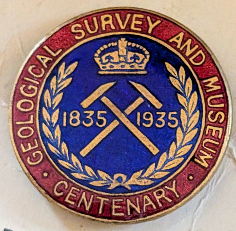 Geological Survey and Museum Centenary Badge 1935 Copyright: J R Gaunt & Son Ltd Medallists