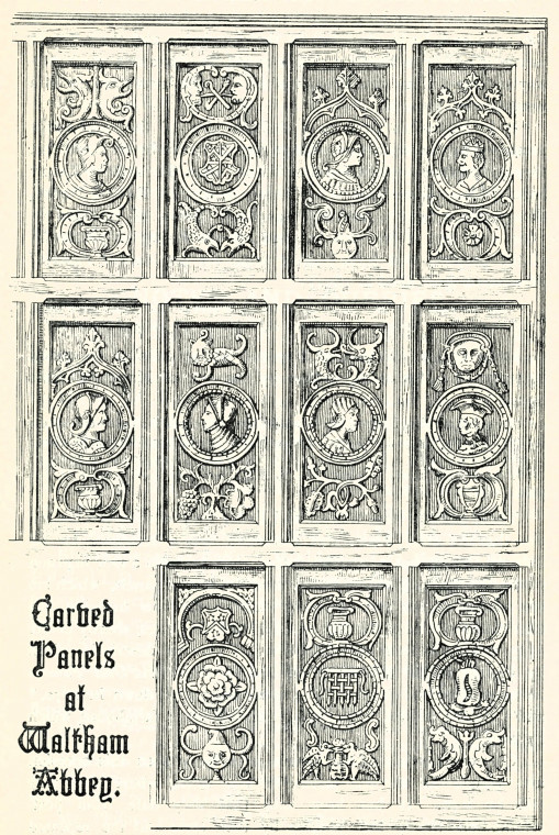 Waltham Abbey Carved Panels Copyright: Essex Review 1893