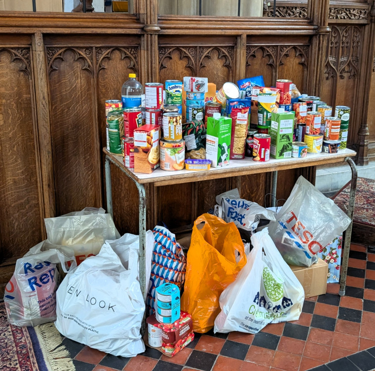 Bocking Church Harvest Festival Donations 7 October 2025 Copyright: William George