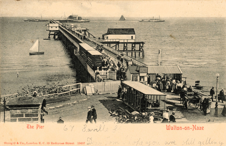 Walton Pier post card franked August 1903 Copyright: Post Card