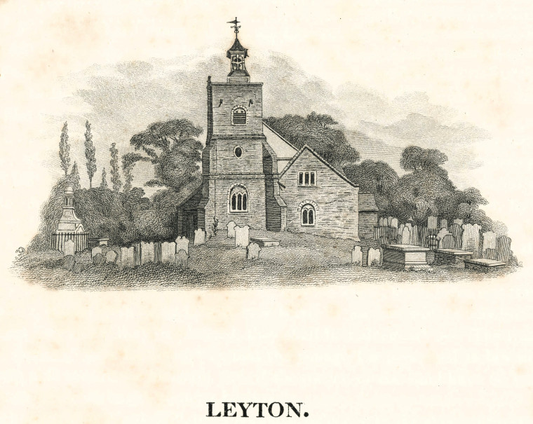 Leyton Church Ogborne 1817 Copyright: Elizabeth Ogborne History of Essex 1817