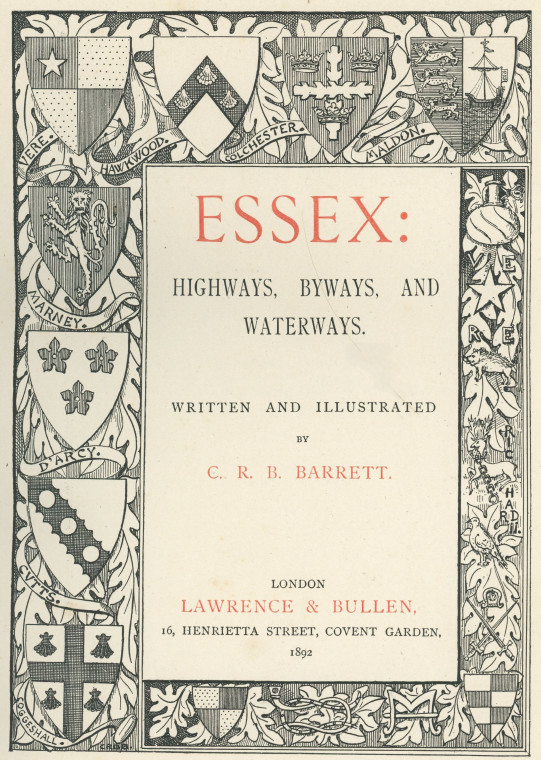 Title Page Barrett 1892 Copyright: C R B Barrett Essex Highways 1892