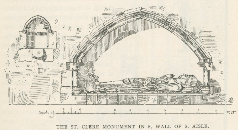 Danbury Church St Clere Monument South Wall of South Aisle 1893 Copyright: Wykeham Chancellor