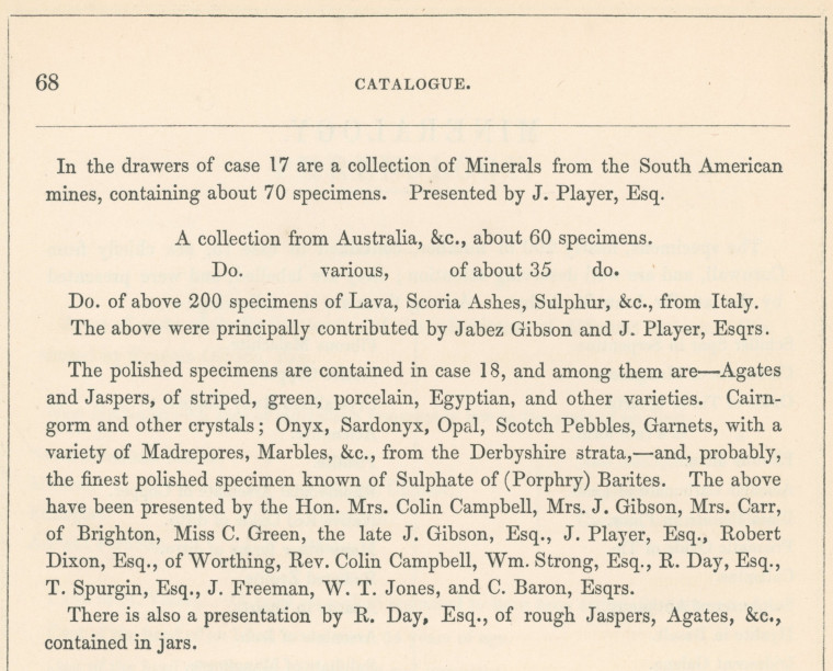 Saffron Walden Museum Mineralogy Catalogue 2 1845 Copyright: Abridged Catalogue of Saffron Walden Museum 1845