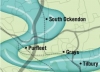 The course of the Thames during the Purfleet interglacial stage.