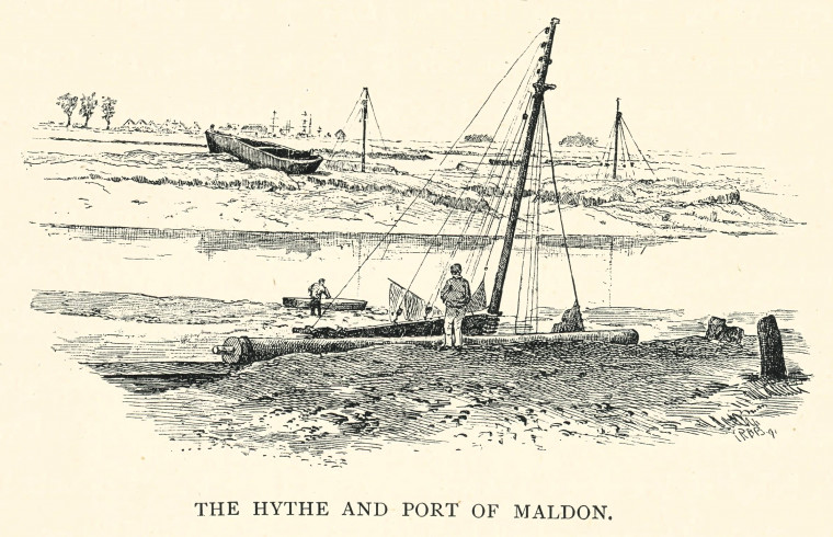 Maldon Hythe and Port Sketch Barrett 1892 Copyright: C R B Barrett Essex Highways 1892
