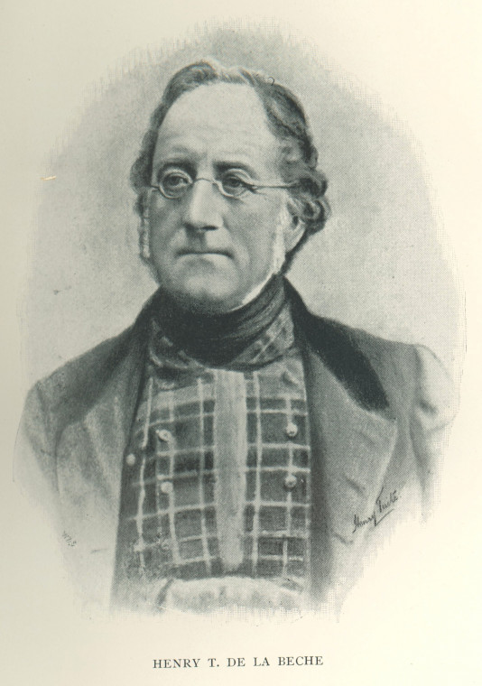 Sir Henry Thomas De La Beche 1796 to 1855 Geologist Portrait Copyright: Essex Field Club