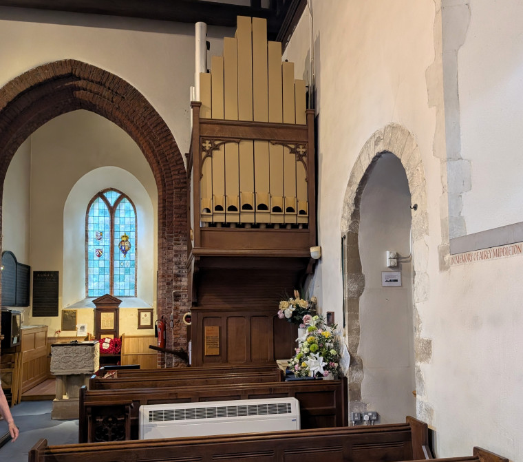 Fryerning Church West End Organ and North Door 31st May 2025 Copyright: William George