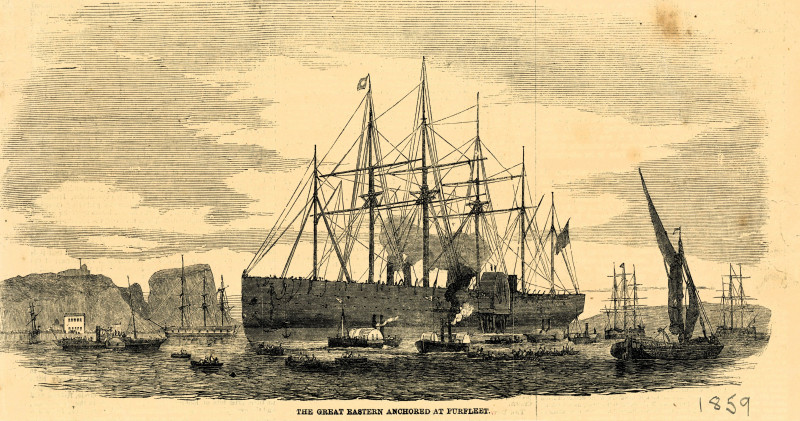 Purfleet Great Eastern Anchored 1859 Chalk Cliffs Copyright: William George
