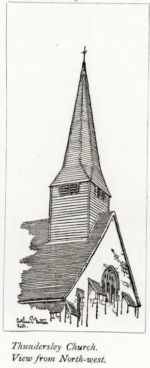 Thundersley Church view from north west Godman 1905 Copyright: A E Nutter