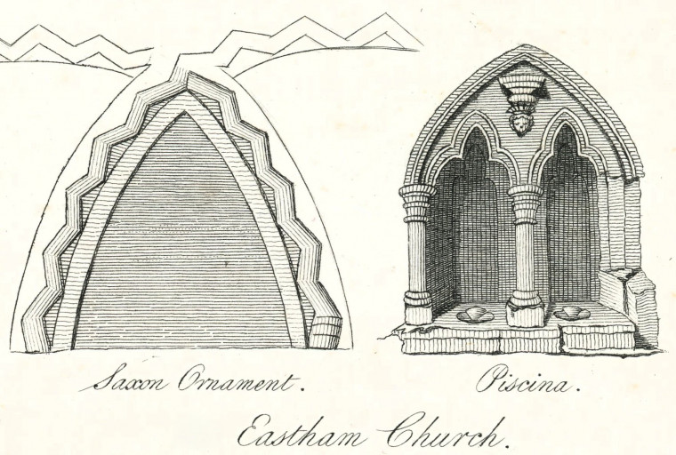 East Ham Church Ornament Ogborne 1817 Copyright: Elizabeth Ogborne History of Essex 1817