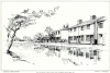 Billericay Weir Pond Cottages Sun Corner Print 