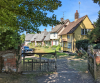 Wendens Ambo Cottages and Cars from Church 7 August 2022