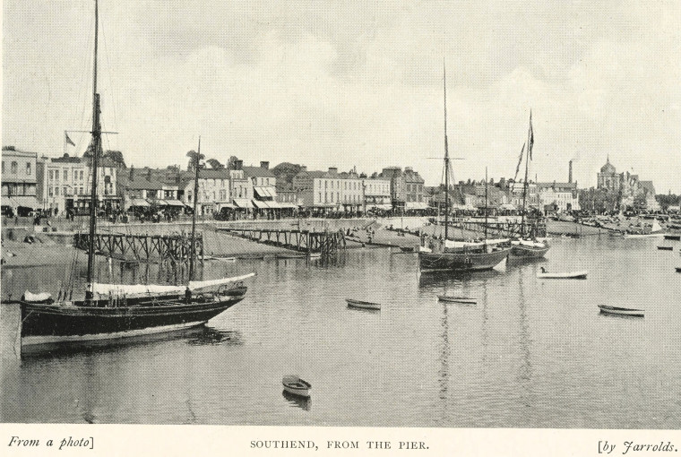 Southend from Pier Jarrolds 1910 Copyright: T Northcott Spurll Southend 1910
