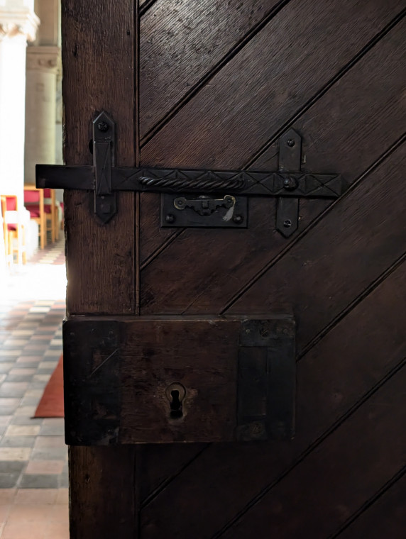 Castle Hedingham Church Porch Door Lock 8 August 2025 Copyright: William George