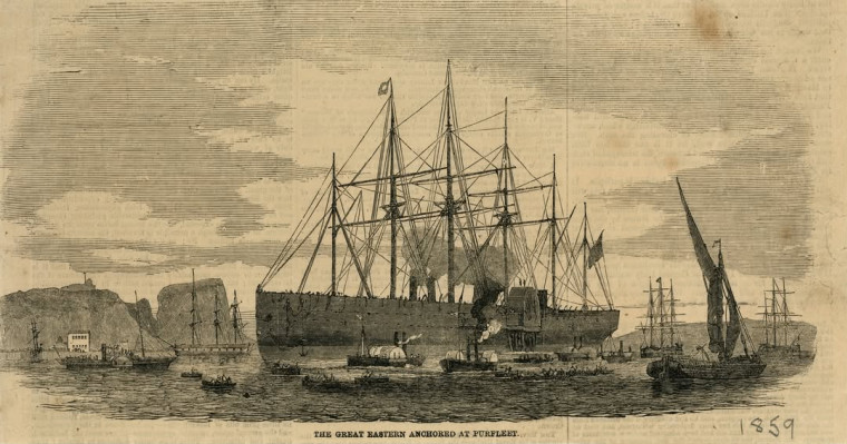 Purfleet Cliff Chalk Thames 1859 Copyright: Essex Field Club
